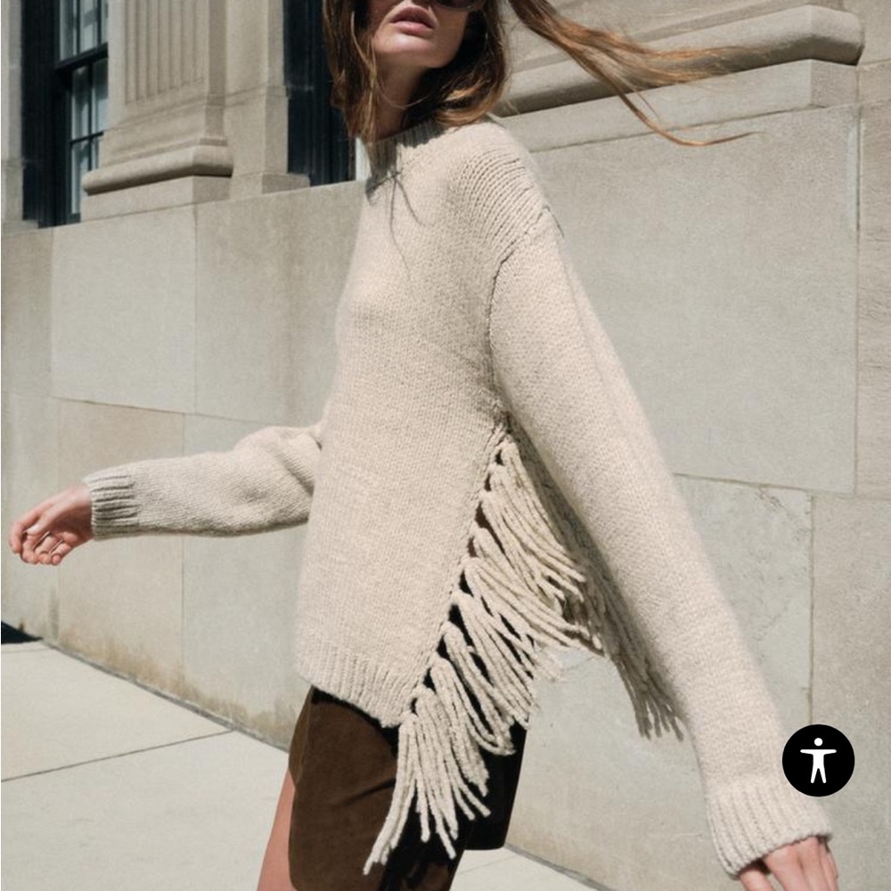 Fringe winter sweater! NWT